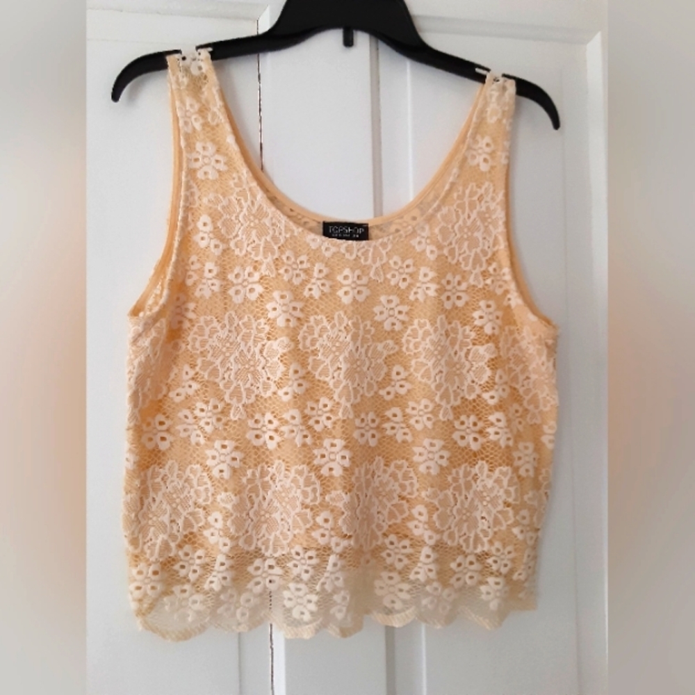 Topshop yellow lace top💛